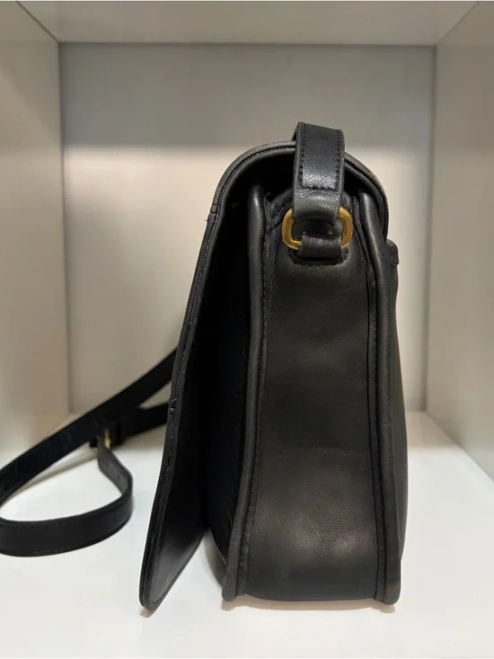 Rare Vintage Coach Tribeca Flap Bag (#9092) Black Leather & Magnetic Closure - Picture 4 of 12